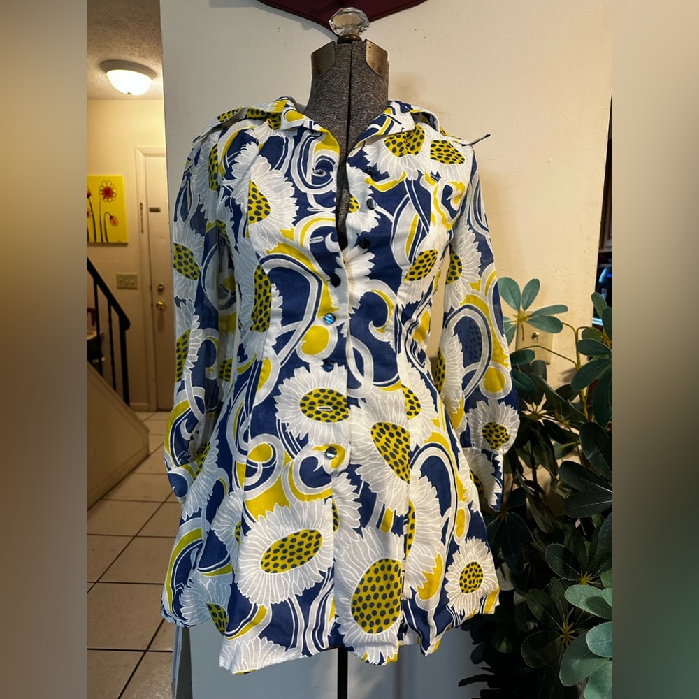 MidLength Summer Long Sleeve Button up Dress